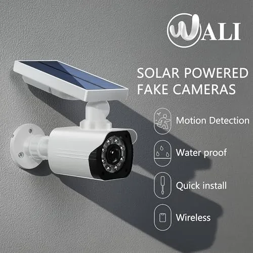 Close look at the WALI Solar Powered Fake Camera with Motion Sensor Floodlight, 2 build quality