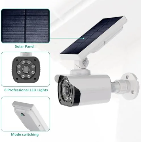 The WALI Solar Powered Fake Camera with Motion Sensor Floodlight, 2 compared in context