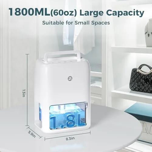 The 60 OZ Dehumidifiers for Home, Dual-Semiconductor Quiet Dehumidifier with Timer in real use
