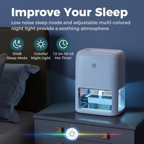 Another view of the 60 OZ Dehumidifiers for Home, Dual-Semiconductor Quiet Dehumidifier with Timer