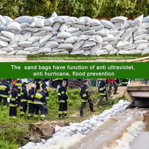 Close look at the 300 Pcs White Sand Bags with Ties 16 x 26 build quality