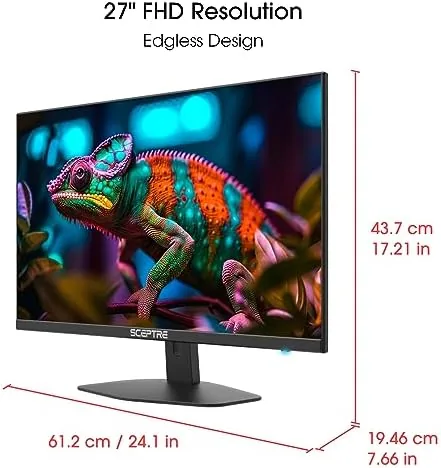 Two Sceptre monitors set up side by side in a dual monitor config