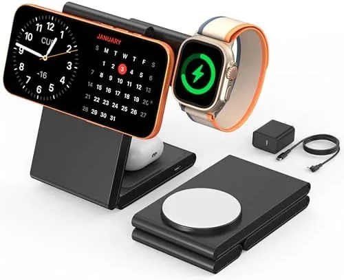 New Travel Foldable 3 in 1 Wireless Charging Station for Apple Magsafe Charger Stand,Fast Review: Tested and Rated