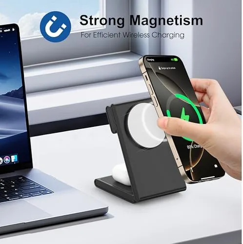 Close look at the New Travel Foldable 3 in 1 Wireless Charging Station for build quality