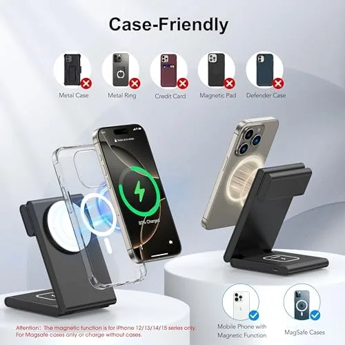 The New Travel Foldable 3 in 1 Wireless Charging Station for compared in context