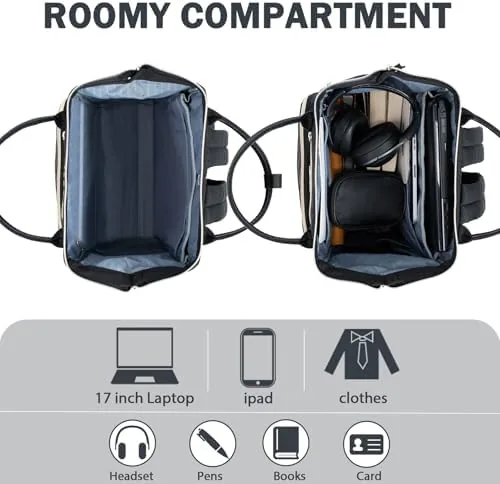 The KROSER Laptop Backpack 17" Stylish Backpack Work Bag for Men/Women-Quilted in real use