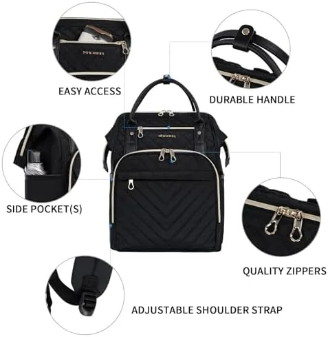 Another view of the KROSER Laptop Backpack 17" Stylish Backpack Work Bag for Men/Women-Quilted