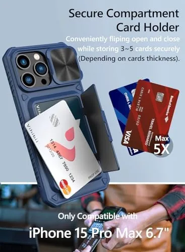 Close look at the Vihibii for iPhone 15 Pro Max Case Wallet with Card build quality