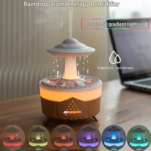 The Raindrop Humidifier for Bedroom, 350ml Cool Mist Humidifier with Essential in real use