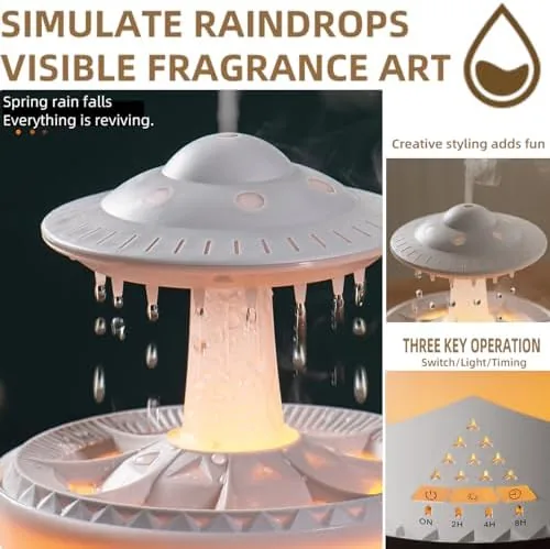 Another view of the Raindrop Humidifier for Bedroom, 350ml Cool Mist Humidifier with Essential