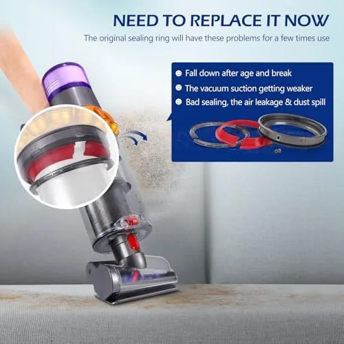 A cleaned Dyson vacuum with the new ring installed and the bin sealed