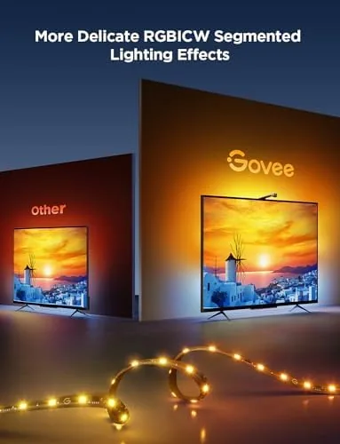 The Govee Home app showing the calibration screen with the camera feed