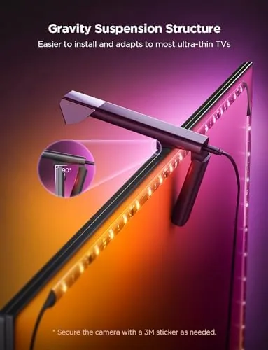 A movie scene with the backlight mirroring the on screen colors behind the TV