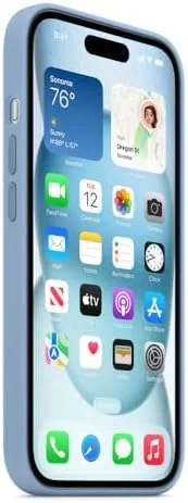Close look at the Apple iPhone 15 Silicone Case with MagSafe - Winter Blue build quality