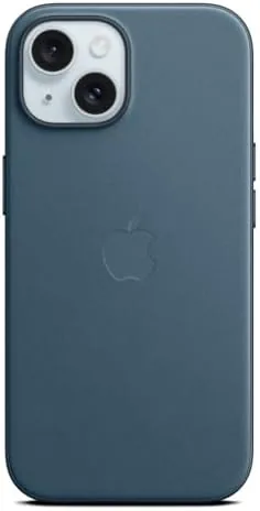 The Apple iPhone 15 Silicone Case with MagSafe - Winter Blue in real use