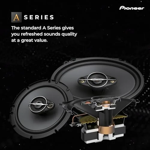Close look at the PIONEER A-Series Standard TS-A6881F 6" x 8" 4-Way Coaxial Speakers build quality