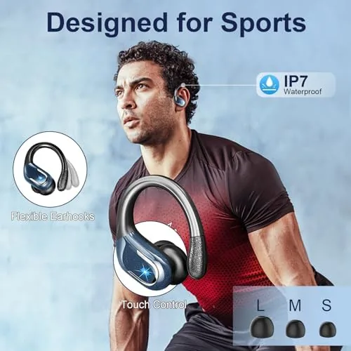 The Wireless Earbud, Bluetooth 5.4 Headphones IP7 Waterproof Sport, 75Hrs Running in real use