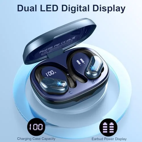 Another view of the Wireless Earbud, Bluetooth 5.4 Headphones IP7 Waterproof Sport, 75Hrs Running