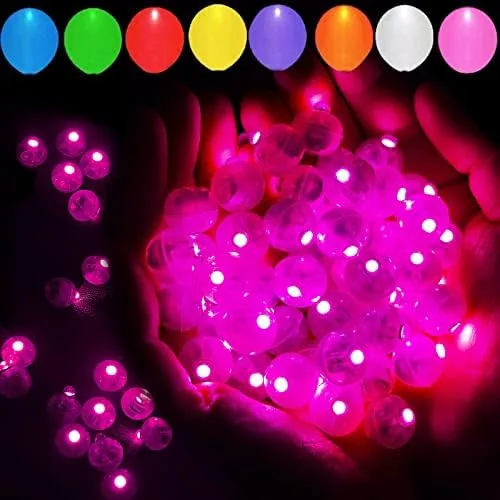 Overview of the 50pcs Pink LED Balloon Light, Mini Tiny Light Round Led