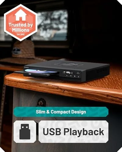 Another view of the Compact DVD Player with Included HDMI | Multi Region Disc
