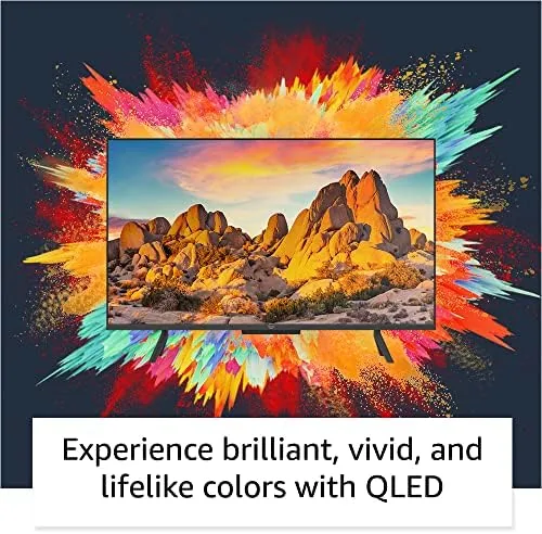 A vivid HDR movie scene displayed on the Omni QLED panel with deep black bars