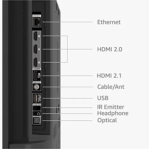 The Omni QLED in ambient mode displaying art on the wall beside a sofa