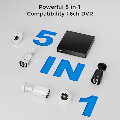Another view of the Hiseeu 16CH 3K Wired Security Camera System,16PCS 5MP CCTV Cameras
