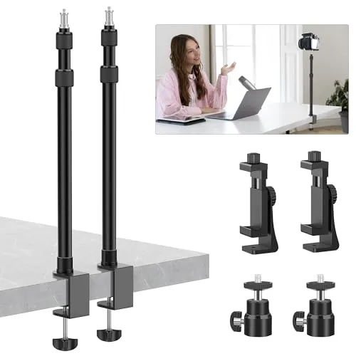 2 Pack Desk Mount with 1/4" & 3/8" Screws, Ball Head, 17-41" Adjustable Aluminum Review: Tested and Rated
