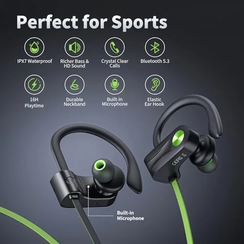 Close look at the JOYWISE Bluetooth Headphones, Wireless Earbuds IPX7 Waterproof for Gym | build quality