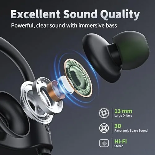 Another view of the JOYWISE Bluetooth Headphones, Wireless Earbuds IPX7 Waterproof for Gym |