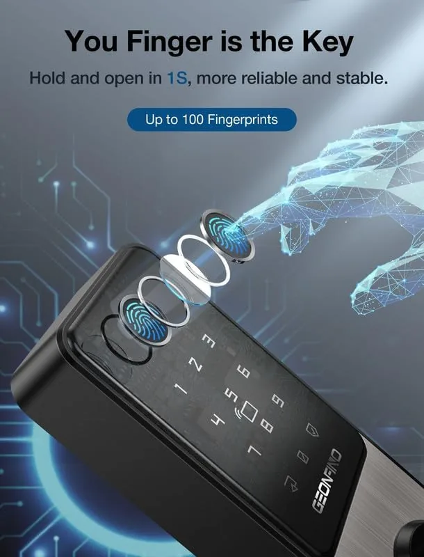 Another view of the Smart Door Lock, Keyless Entry Door Lock with Handle |