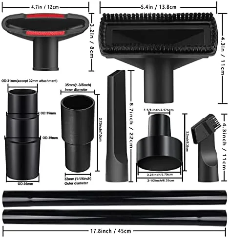 The horse hair brush attachment being used on a car dashboard