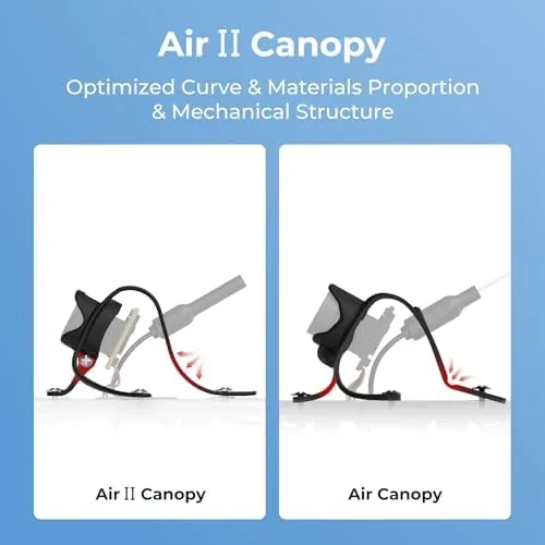 A whoop drone with the Air II canopy flying indoors near a wall
