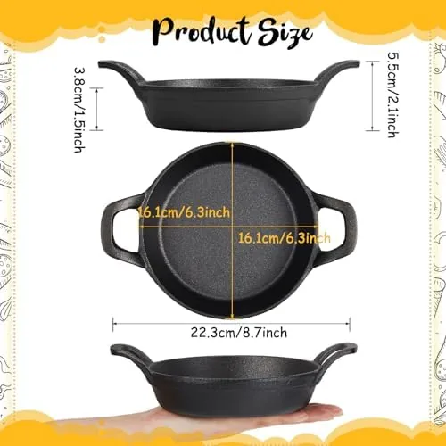 Close up of the smooth seasoned cooking surface of the mini cast iron pan