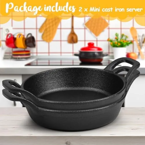 A single egg cooking in the mini cast iron skillet on a stovetop