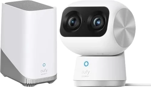 The eufy S350 indoor camera with its two lenses visible