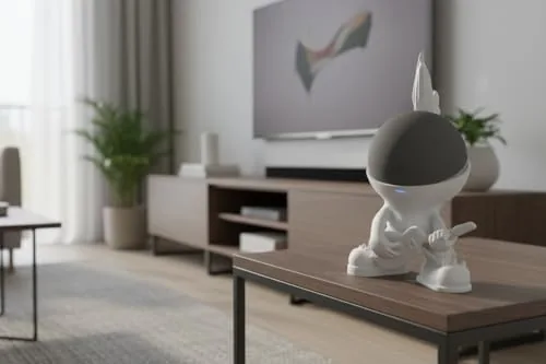 The Splin Table Stand Holder Compatible with Amazon Alexa Smart Speaker in real use