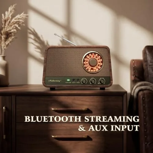 The Vintage Wood AM FM Bluetooth Radio,10W Powerful Sound, Espresso | in real use