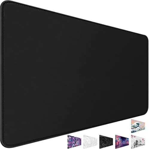 31.5" x 15.7" Waterproof Fabric Desk Pad Large Mouse Pad Office Game, Black | Review: Tested and Rated
