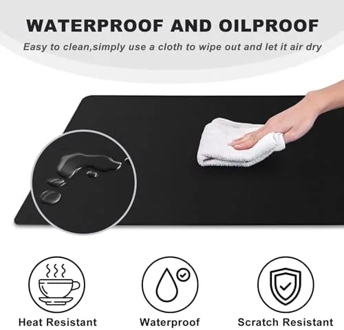 The 31.5" x 15.7" Waterproof Fabric Desk Pad Large Mouse Pad in real use