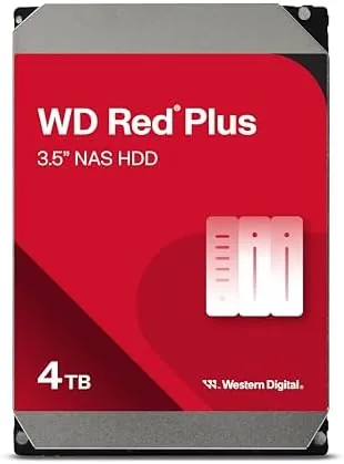 The WD Red Plus 4TB drive resting on an anti static surface