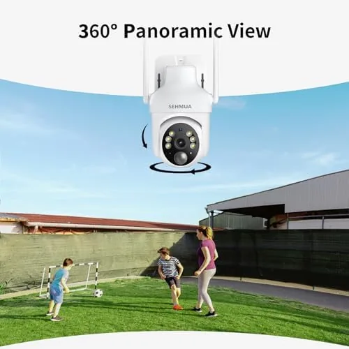 SEHMUA camera tracking a person across the yard in the app view