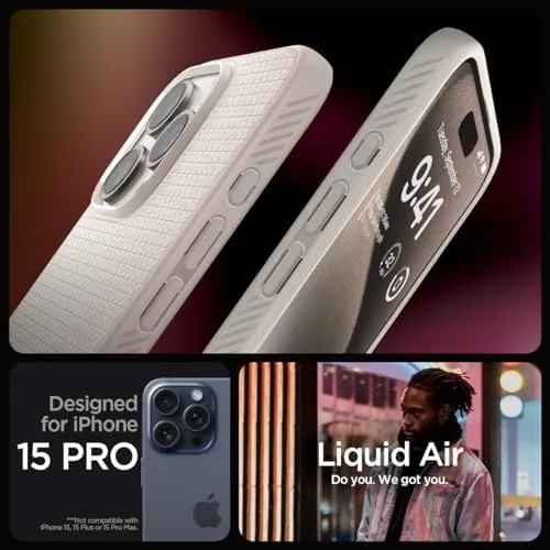 Close look at the Spigen Liquid Air Designed for iPhone 15 Pro Case (2023) build quality