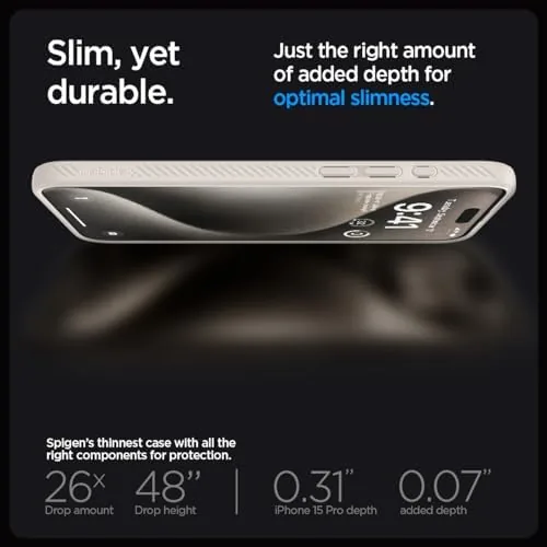 The Spigen Liquid Air Designed for iPhone 15 Pro Case (2023) compared in context