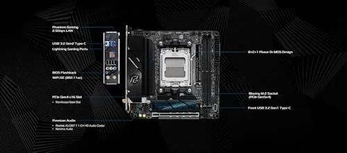 DDR5 memory modules installed in the two slots on the board