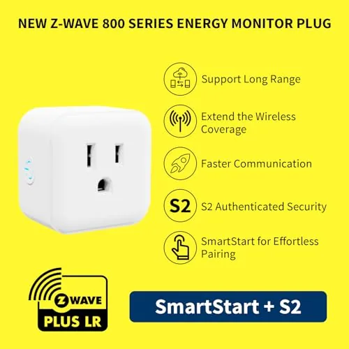 Another view of the Zwave Plug Energy Monitor, 800 Series Zwave Outlet, Built-in Repeater
