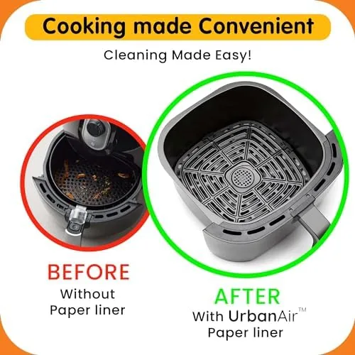 The UrbanAir 6.5-Inch Square Air Fryer Paper Liners 125pcs for Easy in real use