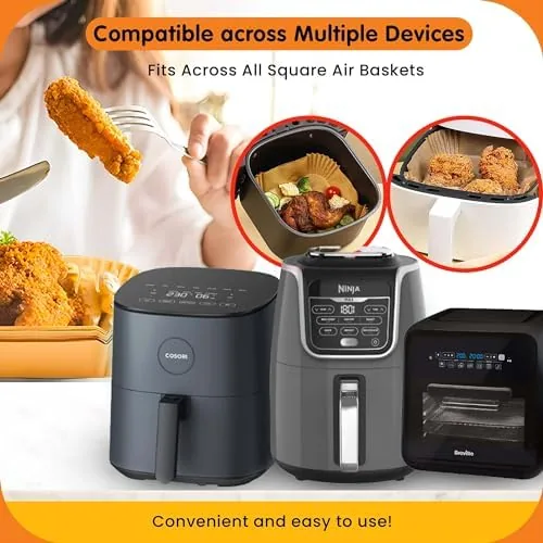 Another view of the UrbanAir 6.5-Inch Square Air Fryer Paper Liners 125pcs for Easy