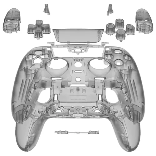 The PS5 Edge controller with the clear black full set shell installed