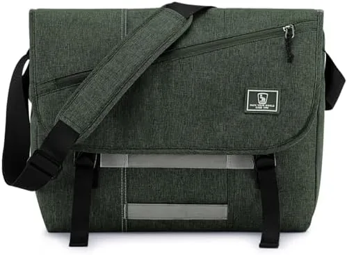Mens Messenger Bag Crossbody 15.6 Inch Laptop Satchel Bag, Dark Green | Casual Shoulder Review: Tested and Rated